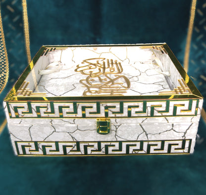 Soft-touch-White-Velvet-Quran-cover-detail-gold-embossing